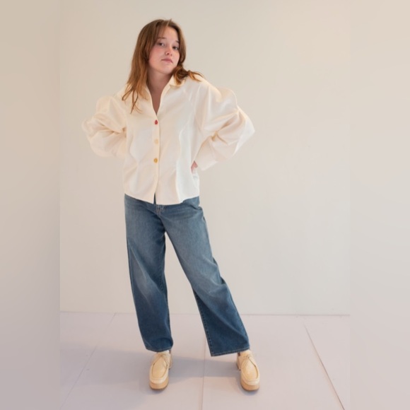 Dauphinette | Petal Pusher Pink 100% Silk Button Up Blouse - Picture 1 of 10